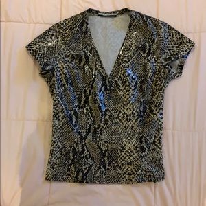 Sharagano Snakeskin Top
